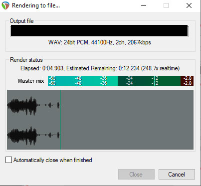 Export de l'émission en format mp3 en cours