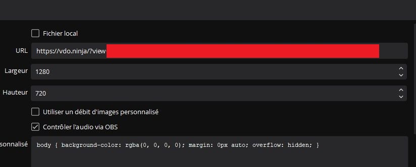 Intégration du flux audio par une source navigateur dans OBS