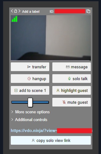 Sur VDO.Ninja, chaque personne dispose de son propre lien que je vais coller dans OBS