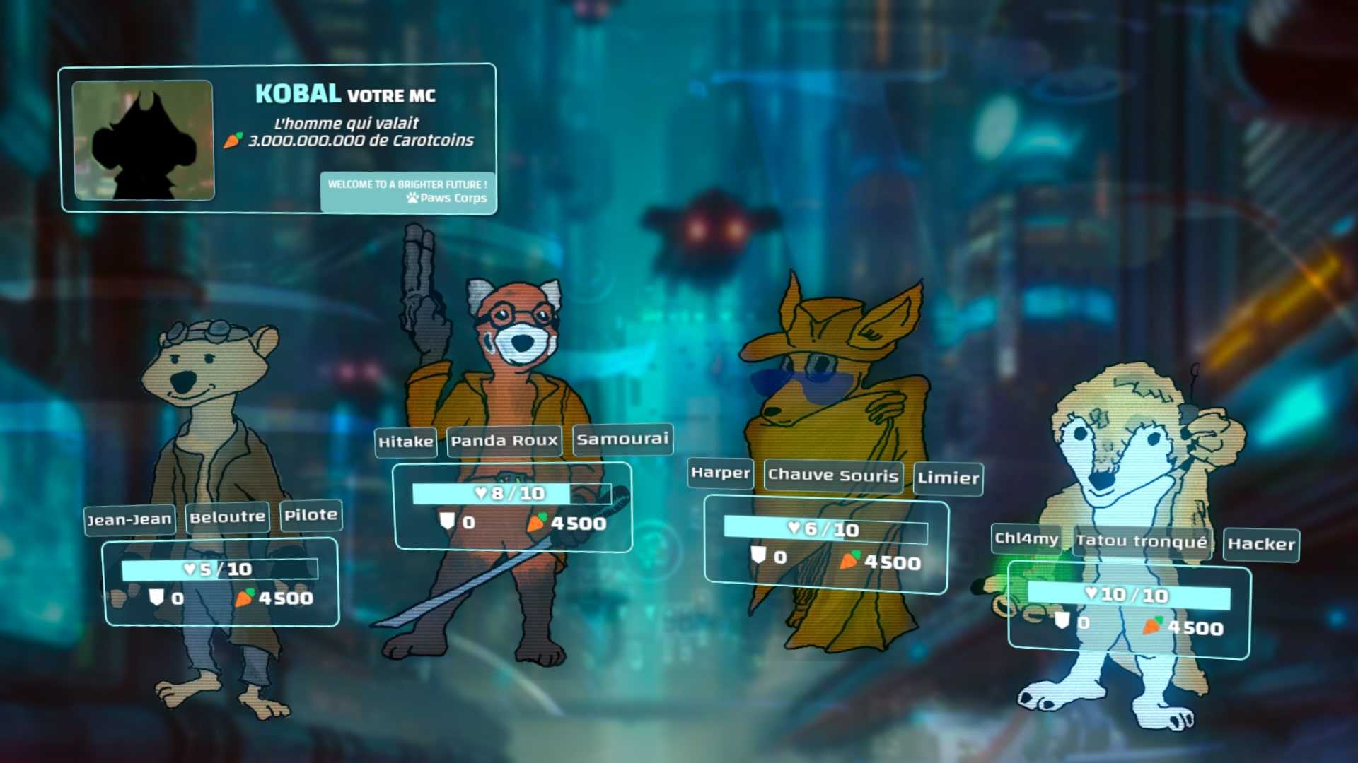 Capture d'écran de l'overlay JDR Cybernimos