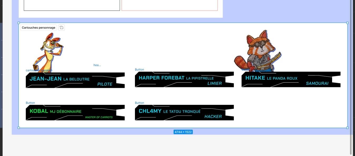 Les premiers tests graphiques sur Figma