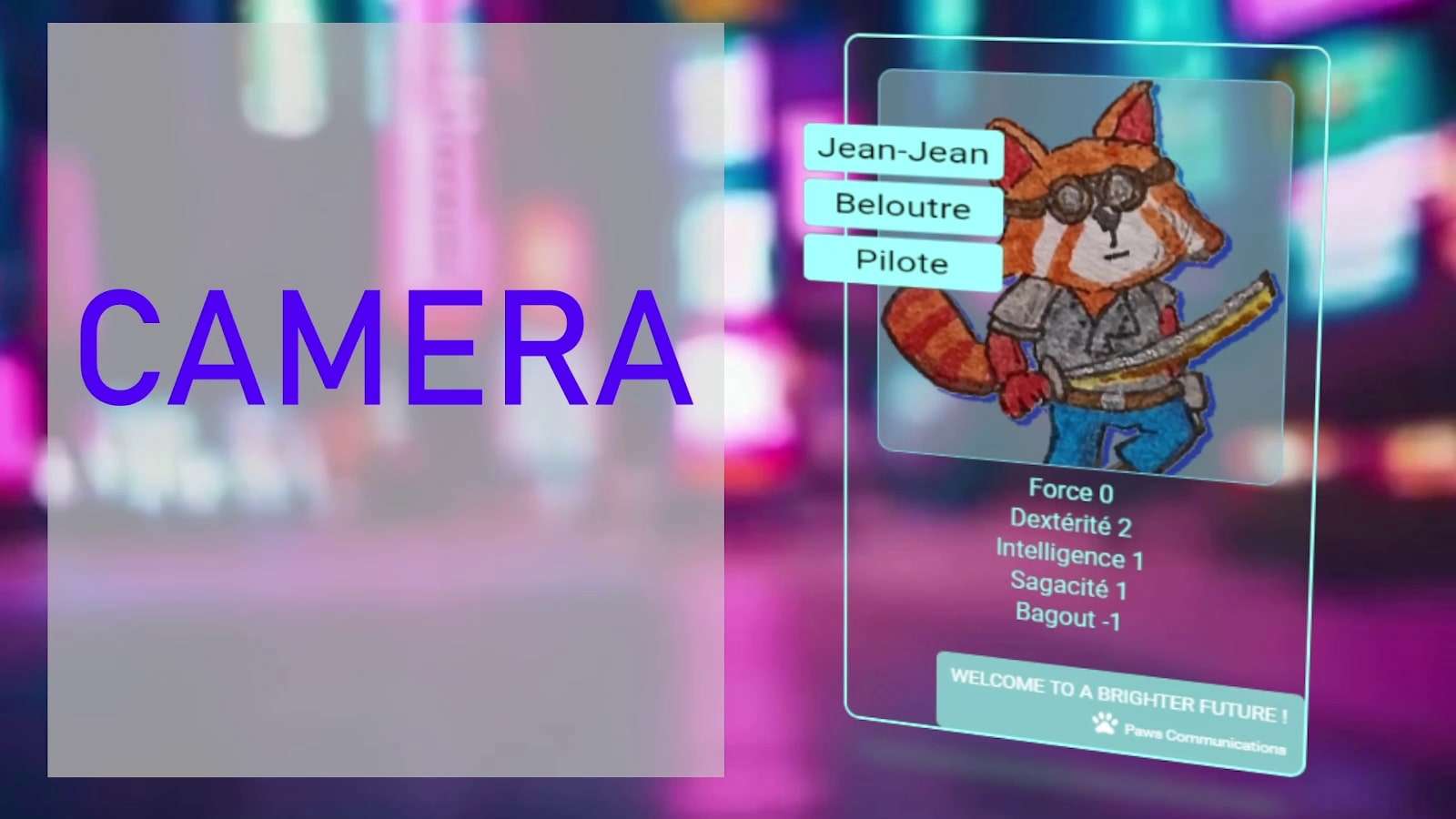 Première maquette de l'overlay