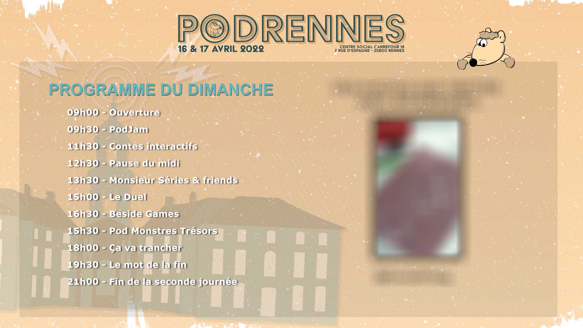 Capture d'écran de l'overlay PodRennes 2022