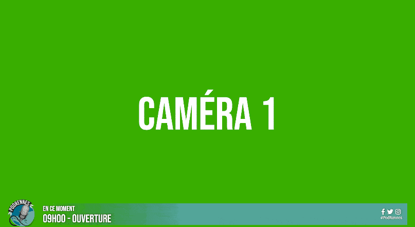 Exemple du système multi-caméras sur l'overlay de PodRennes 2022