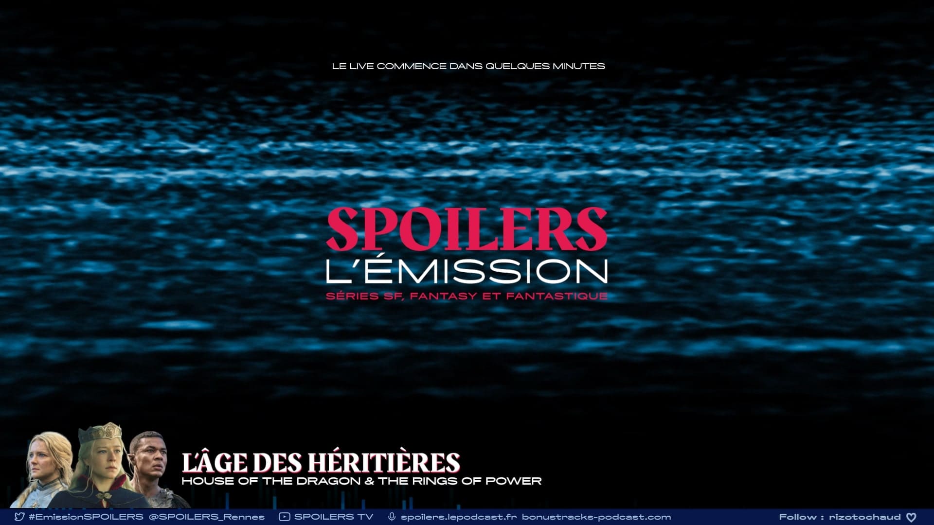 Capture d'écran de l'overlay de l'émission Spoilers Live