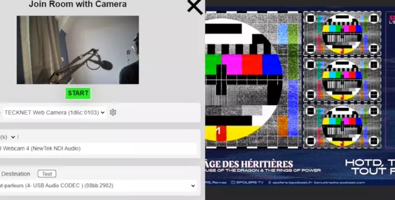 La caméra s'active sur OBS dès que l'on se connecte au salon de discussion