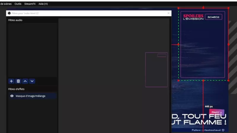 Le cadre de la chatroom est réalisé avec un dégradé animé et un masque en png