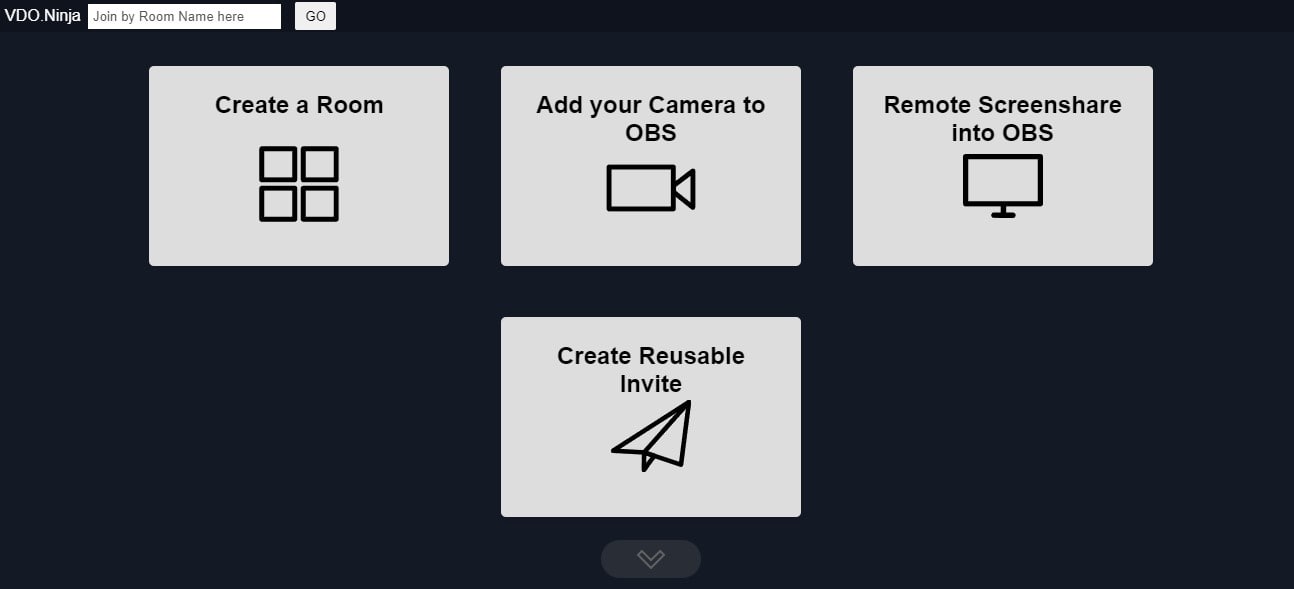Capture d'écran du site VDO.Ninja