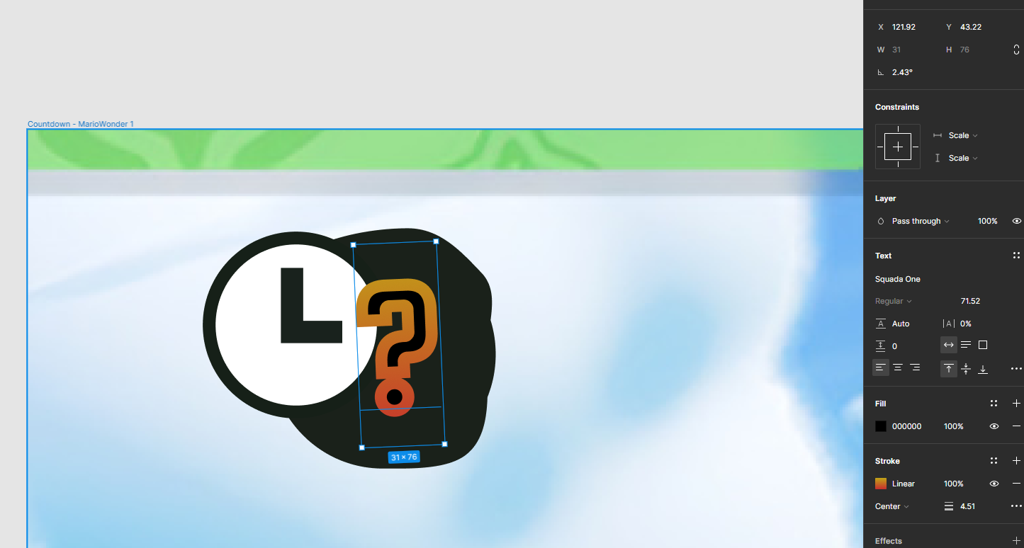 Le design du compte à rebours sur Figma