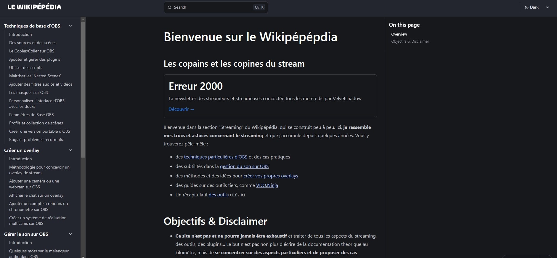 Capture d'écran du Wikipépédia